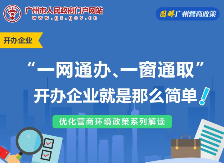 【一圖讀懂】廣州市商事登記制度改革工作聯(lián)席會議辦公室關(guān)于在全市全面推行開辦企業(yè)“一網(wǎng)通辦、一窗通取”模式的通告