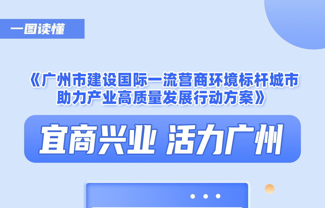 【一圖讀懂】《廣州市建設(shè)國際一流營商環(huán)境標(biāo)桿城市助力產(chǎn)業(yè)高質(zhì)量發(fā)展行動方案》政策解讀