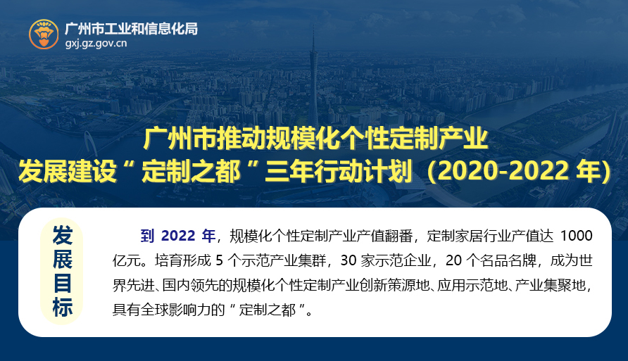 【一圖讀懂】《廣州市推動規(guī)?；瘋€性定制產(chǎn)業(yè)發(fā)展 建設(shè)“定制之都”三年行動計劃（2020-2022年）》 的解讀