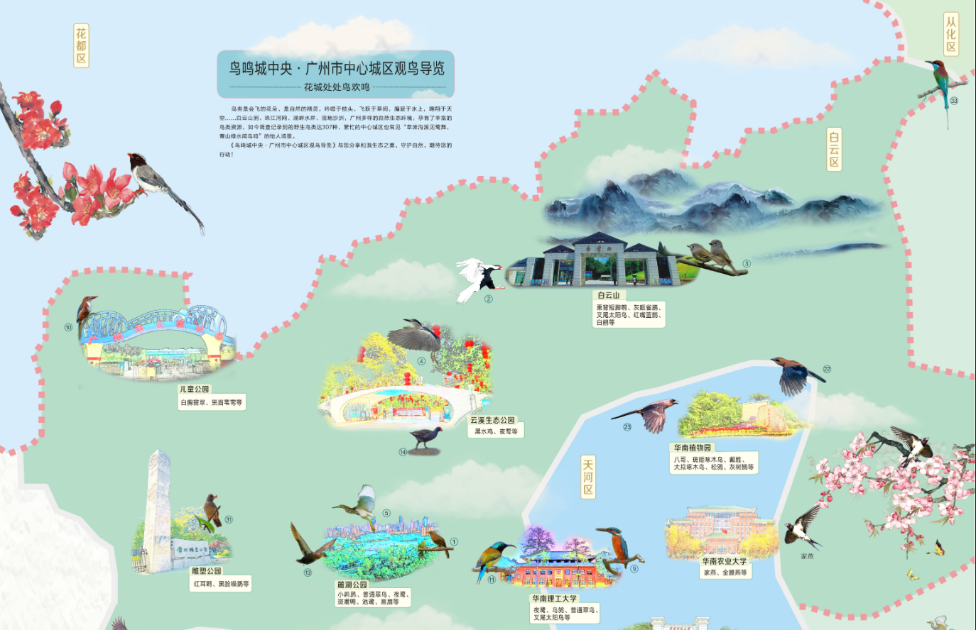 廣州市林業(yè)和園林局重磅發(fā)布《鳥鳴城中央·廣州市中心城區(qū)觀鳥導(dǎo)覽》